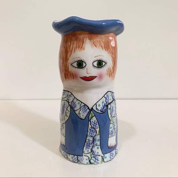 Vintage glazed ceramic woman vase - Picture 4 of 14